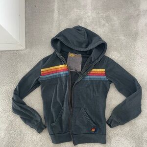 Aviator Nation Rainbow Stripe Hoodie